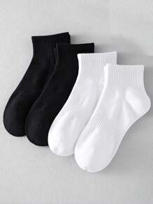 50pcs/40pcs/32pcs Ankle Socks For Sports, Unisex Soft, Moisture Wicking, Odor Resistant, Breathable, Solid Color Socks, Knit Lining, Perfect Gift For Men And Women,Great For Casual Wear, Yoga, And All Seasons