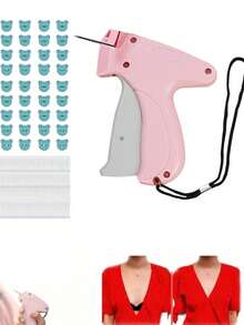 1套迷你缝纫枪套装，含针、扣件和纽扣。快速服装修补工具。通用服装标签枪。带存储的快速手持式缝纫枪。服装专用微型缝纫枪+50个夜光熊纽扣+660根软塑料针。手持式快速缝纫枪。软塑料无针纽扣。服装修补和无缝床单固定。家用工具。服装订书机。 - 彩色 - 查看 11