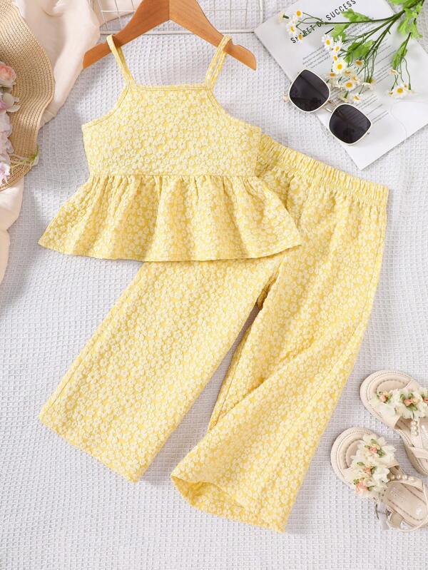 2-delige set meisjes zomer nieuwe casual camisole en broek 2-delige set