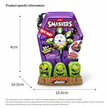 ZURU ZURU SMASHERS Horror Coffin Blind Box - 15+ Mystery Surprises Dig Kit | Figurka potwora do zbudowania + narzędzia (z przerażającym wystającym pakietem dłoni) Seria 1 Kolekcjonerska