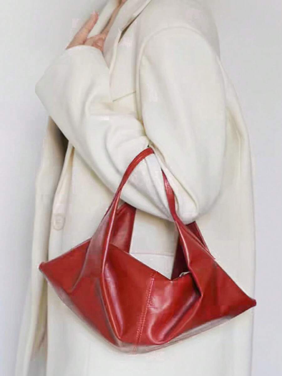 Small Design Cuticle Dull Wind Shoulder Bag Commuter Handbag Tote Bag Side Bag - Red - View 1