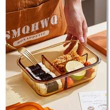 1 pieza Caja de almuerzo cuadrada/redonda de , recipiente de comida apto para microondas, recipiente de preparación de comidas para la oficina, uso doméstico, útiles escolares