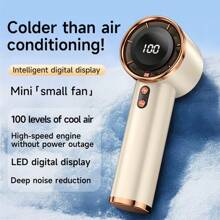 YITUMU Portable Handheld Fan, Speed (1-100) Adjustable Turbo Personal, 1800mAh Battery Rechargeable Cooling Fan, Digital Display, Gifts For Women Men Travel/Camping/Outdoor