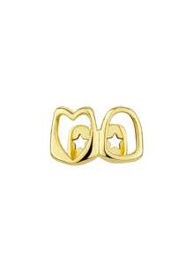 1Pc14k Copper Hollow Heart Cutout Clip-On Tooth Jewelry, Y2K Grillz Valentines