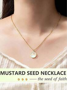 1 pieza Collar con colgante de montaña móvil, fe, amor y corazón en color plateado/dorado, regalo inspiracional cristiano de graduación para mujeres y niñas (se enviará el estilo al azar)