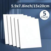 5 件/2 件，用于绘画的画布，白色底漆空白平板画布 - 艺术家画布板，用于丙烯画、油画水彩蛋彩画、返校、学校用品 - 彩色 - 查看 14