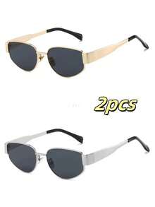 1副/4副套装 金属框时尚眼镜，适合日常佩戴和装饰，四季皆宜