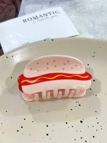 1pc Hot Dog, Burger & Chili Sauce Shaped Hair Clip, Unique Design Suitable For Bun Hairstyle Decoration, Holiday Gift Hair Claws Claw Clips Hair Clips Hair Jaw Clip Hair Clamps Hair Clutch Hair Catcher Clip Fall Winter Hair Accessories For Women For Vacation Outfits Woman - Multicolor - View 9