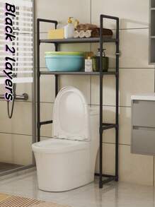 1 Pc New 2-3 Tier Toilet Storage Rack, Bathroom Slim Shelf, Multi-Layer Storage Rack, Space Saving Bathroom Shelf, Can Be Installed Behind The Toilet