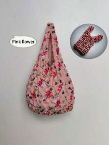 1pc Women's Expandable Magic Tote Bag, Large Capacity Reusable Shopping Bag, Multi-Color Options, Foldable, Travel Essential, Pineapple Design, Crinkle Bubble Bag, Suitable For Travel, Camping, Outdoor, Beach, Summer Vacation, Back To School Season - Multicolor - View 15