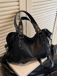 New Large Capacity Casual Tote Bag - Black - View 2