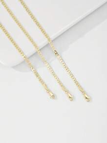 1pc New Korean Style Simple Copper Day Shape Necklace Chain 45cm-60cm, Unisex Design Suitable For Pendant Necklaces, Daily And Festival Wear