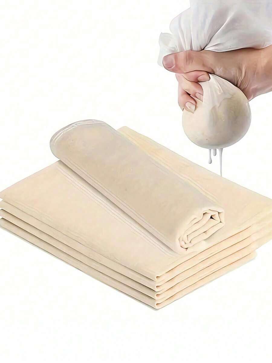 Cheese Cloth, Grade 100, 20x20Inch Hemmed Cheesecloth For Straining Reusable, 100% Unbleached Precut Cheese Cloths Strainer Muslin Cloth For Cooking, Cold Brew Filtering, Cheese Making Cheesecloth Cheese - Beige - View 1