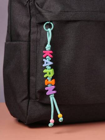 1pc Customized Colored Acrylic Letters Ring Open Buckle Keychain 7 Kinds Of Rope Colors Weaving Beaded Personalized Pendant Bag Decorative Chain Graduation Gift Ideal Gifts For Family Friends Workers,Home & Living,Haunt Your Home,Souvenirs,Reusable,Adorable,High-Quality