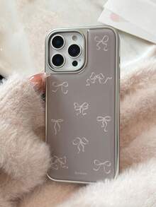 Lekkie i luksusowe etui na telefon z motywem kokardy, 1 szt., z galwanizowaną krawędzią z żywicy, kompatybilne z 'em serii 16/15/14/13, wodoodporne, odporne na wstrząsy, odporne na upadki i zarysowania. - Popiół - Zobacz 6