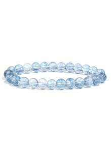 YAUKIA 1 Stück Blautopas Armband, hochwertiges transparentes Blautopas Energieheilungsarmband, spiritueller Schmuck für Frauen und Männer Geburtsstein