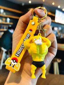 pokemon 1pc Creative Lottery Machine Keychain: Miniature Stress Relief Toy, Backpack Pendant Gift, Cartoon PVC Soft Rubber Car Bag Key Chain, Christmas Ornament