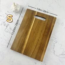 红木砧板，木制厨房砧板，适用于切肉、奶酪、面包、蔬菜和水果，熟食拼盘，奶酪拼盘，面包托盘，适用于蛋糕、小吃和牛排，厨房用具和餐具，公寓必需品和返校用品，圣诞礼物 - 咖啡棕 - 查看 3