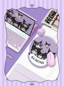 Sanrio 1pc Kuromi Series Dark Mode Mouse Pad Small Mat With Wrist Rest Pad, Non-Slip Desk Keyboard Hand Holder For Dorm,School Supplies,Back To School