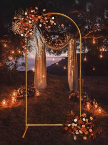 Soporte de fondo arqueado, de 7/6/5/4 pies, en múltiples tamaños, marco de arco de metal dorado con cubiertas de cortina de arco, adecuado para ceremonias de boda, duchas nupciales, fiestas de cumpleaños, San Valentín, compromiso, graduación, Día de la Madre, decoración de jardín, floral, arco de globos