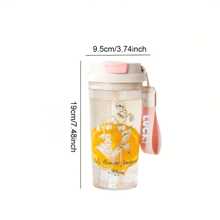 1PC Plastic Straw Water Cup, Sports Water Cup, Coffee Cup, Portable Water Bottle, Household Drinking Utensils 550ml (Note: Plastic Products May Have Slight Scratches)