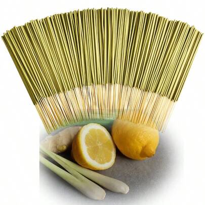 8.66inch Handmade Lemongrass (Citronella) Bamboo Incense Sticks, Suitable For Home Room, Long-Lasting Fragrance To Remove Odor, Unique Lemongrass Scent Purifies Air And Eliminates Negative Energy