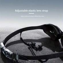 1 pieza, Gafas de natación antivaho y resistentes al agua de alta definición con tapones para los oídos para hombres y mujeres, gafas de natación de marco grande con electrochapado, gafas de natación para hombres y mujeres, equipo de natación - Correas de silicona de ajuste rápido, visión amplia - Perfectas para la piscina, la playa y la diversión del verano