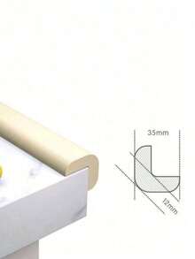 1 pieza Cinta de protección en esquina de 200 cm de largo con cinta adhesiva en la parte posterior - Tira de plástico suave y antichoque para seguridad de muebles, adecuada para protectores de bordes de mesas, camas y escritorios. Diseño suave y curvo para una instalación fácil.