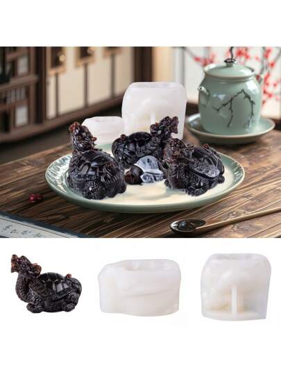 1PC Mystic Turtle/Herbal Jelly Mold - DIY Cute Animal Dessert, Plaster Sculpture, Stress Ball, Scented Candle & Handmade Soap Craft