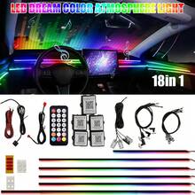 6/10/14/18/22 In 1 Car Interior Symphony RGB LED Ambient Light Stripes Atmosphere Lighting DIY Acrylic Guide Fiber Optic Light Music Sync APP/Remote Control - 18 In 1 Kit - View 1