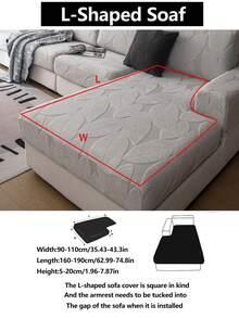 1pc Stretch Sofa Cover, Non-Slip Full Coverage Sofa Seat Cover, Suitable For All Seasons, Furniture Sofa Cushion Cover, Fabric Thickened Sofa Blanket, Machine Washable, Dust-Proof, Pet-Friendly, Plush Fabric, Light Gray, Suitable For Bedroom, Office, Living Room, Sectional Sofa And 1/2/3/4 Seater Sofa - Light Grey - View 17