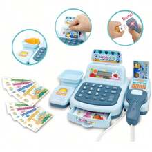 1 件模拟收银机迷你游戏，电子游戏机发出声音和灯光，假装在超市收银机工作作弊游戏，休闲礼物