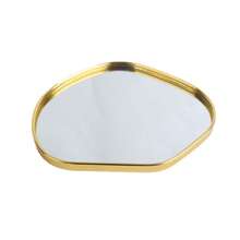1PC Modern Tray With Mirror Finish - Versatile - Light Luxury Golden Metal Organizer Tray, Perfect For Jewelry, Perfume, Cosmetics & More - Home Decorative Tray, Vanity Living Room Bathroom Bedroom Countertop Decor For Women Storage Organizer Travel Essentials Gift Back To School