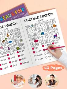 220 Sight Words Workbook For Kids,32Pages Thickened A4 Paper Word Puzzle Game,Read And Find Phonics Workbook,Suitable For Outdoor Travel Learning, Home Study Homework,School Teaching Tools,Cultivating Children's Interest In Learning,Improving Learning Ability,Easy Reading And Writing,And Enhancing Spelling Accuracy,Brain Games,A Child's Gift