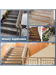 1 pieza Protector para borde de escalera de vinilo, con tacos de goma en forma de L y antideslizante autoadhesivo, para bordes de escaleras interiores y exteriores