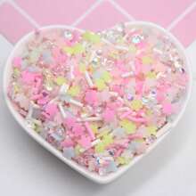 20g/Peça Fatias de Argila Polimérica Mistas Com Vários Estilos: Nuvens Simuladas, Flocos de Neve, Corações, Laços e Estrelas. Ideais para Decorações Criativas, Acessórios de Joias DIY e Preenchedores.