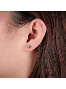 2 Pcs Vogue Titanium Steel Spiral Earrings Silver With Colored Zirconia, Hypoallergenic Zirconia Stud Earrings, Unisex Earrings, Graduation Season Gift For Friends