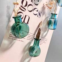 5pcs Mini Glass Vase Fridge Magnets,Mini Vase Ornaments, Home Decoration Pendants, Refrigerator Magnets, Vintage Style Flower And Cat Whisker Holder – Table Decorations Unique Gift For Her, Birthday Graduation,Housewarming, Pet Lover (Not Included Plant)