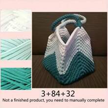 300g/90m 100% Fil de t-shirt en polyester, tissu élastique pour les chemises au crochet, fil de tissage épais fait main, utilisé pour le crochetage de sacs/paniers/tapis, la décoration d'intérieur, les artisanat fait main (les produits de crochet finis doivent être faits à la main)