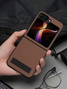 1 Piece Fold Phone Case With Holder Compatible With Galaxy Z Flip 6 Case, Hard PC Protection Shockproof Protective Case With Stand Compatible With Galaxy Z Flip 5, Multi-Functional Foldable Holder Case For Z Flip 4 Phone Cover, Z Flip3 Phone Case With Texture Leather, Useful Phone Cover Accessories Compatible With Galaxy Z Fold 6, Cool Classic Foldable Phones Compatible With Galaxy Z Fold 6, Unique Galaxy Z Fold 4/3 Bumper.