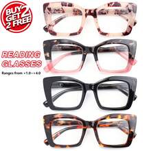 4pcs Big Frame Fashion Leopard Print Reading Glasses, Gradient Lenses Comfortable Presbyopic Glasses With Quality Spring Hinges - Multicolor - View 2