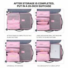 6-Piece Waterproof Travel Packing Cubes Set With Clear Window - Multi-Size Luggage Organizer For Clothes, Underwear, Shoes & Toiletries, Tear-Resistant Lightweight Design With Anti-Bacterial Lining For Business Trips, Family Vacation, Camping & Cruise Travel
