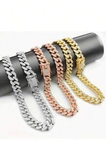 1 件嘻哈宠物链，狗假水钻项链，宠物合金项圈配饰，日常佩戴和派对嘻哈风格配饰，适合小型犬和猫 - 銀色 - 查看 5