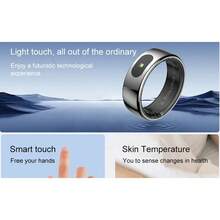 Unisex Smart Ring, Heart Rate Monitor SP-O2 Temperature Sleep Tracker, Fitness Tracker Gesture Control Pedometer Calories Pedometer Compatible With IOS Android - Silver - View 10