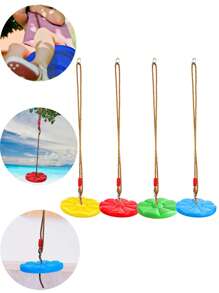 1pc/Tree Rope Swing Disc, Plastic Round Swing, Outdoor Backyard Hanging Swing, Fun Interaction Swing, Family Gathering Swing, Round Swing Seat For Outdoor Backyard Playground