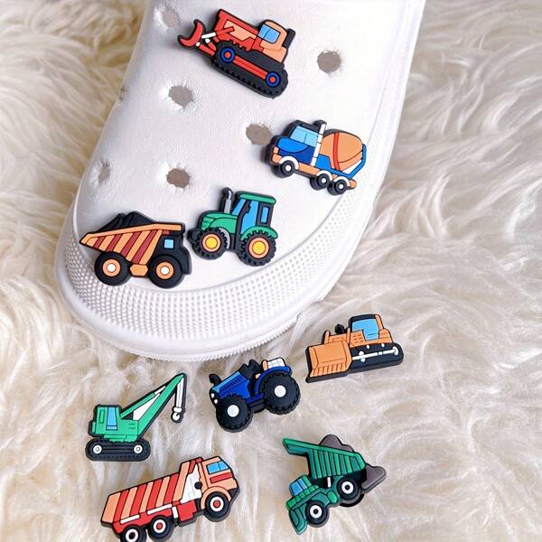 12Pcs Whimsical Car Series Shoe Charms - Shoe Decoration Charms For Clogs, Jigs, Bubble Slides, Sandals - Fire Truck Engineering Vehicle Car Colorful PVC Accessories For Men And Women, Pins Shoe, Accessory Cars Charms Perfect Christmas Birthday Gift, Party Favors, DIY Craft Supplies