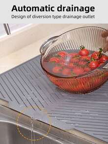 1 件硅胶碗碟干燥垫、厨房用具沥水垫硅胶沥水垫、柔性橡胶碗碟沥水垫、耐热硅胶三脚架、台面垫、水槽垫、多功能隔热垫、杯架、滤水垫，适合节日礼物