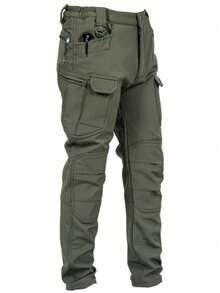 Men's Winter Soft Shell Fleece - Lined Charging Pants - Windproof, Waterproof & Thickened For Outdoor & Mountaineering - 03 - View 2