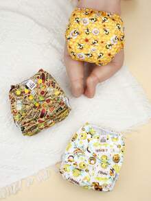 3 片口袋布尿布 - Mama Koala 2.0 均码可调节可洗可重复使用布尿布，适合新生儿和幼儿 - 彩色 - 查看 11