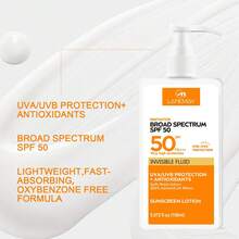 日常保湿防晒乳液，SPF 50，UVA 和 UVB 双重防护，蕴含洋甘菊和维生素 E，适合油性肌肤 - 白色 - 查看 3